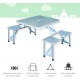 Conjunto de Mesa Dobrável com 4 Assentos e Orifício para Guarda-Sol Outsunny - Ideal para Praia e Campismo