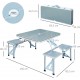 Conjunto de Mesa Dobrável com 4 Assentos e Orifício para Guarda-Sol Outsunny - Ideal para Praia e Campismo