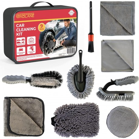 Kit Completo de Limpeza para Carro - 9 Peças Essenciais