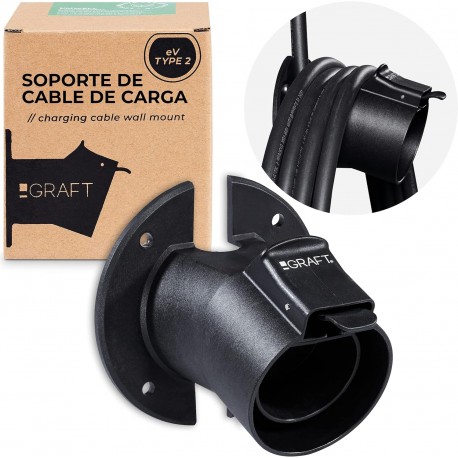 Suporte de Parede Tipo 2 para Cabos de Carregamento de Carros Elétricos com Conector IEC 62196-2