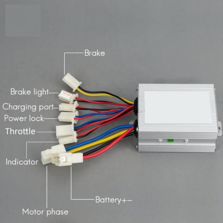 Controlador de Motor Escovado 24V 500W para Bicicleta Elétrica e Scooter