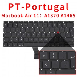 Teclado de Substituição para Apple MacBook Air 11 A1370 A1465 com Layout em Português
