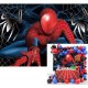 Fundo de Fotografia de Super-Herói para Crianças - Aniversário com Teia de Aranha - Branco - Disponível em 2 Tamanhos