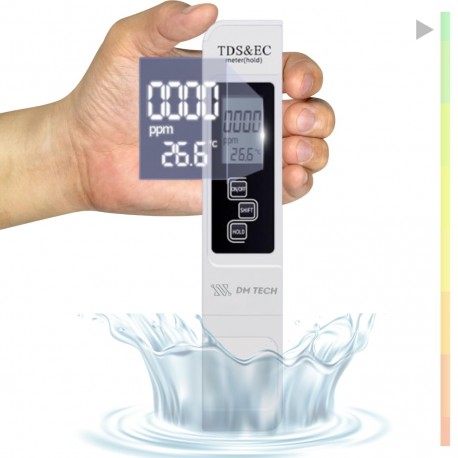 Medidor de Qualidade da Água 3 em 1 com LCD - TDS, EC e Temperatura
