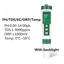 Medidor de Qualidade da Água 5 em 1: PH/TDS/EC/ORP/Temperatura - Monitor Portátil