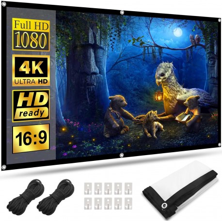 Tela de Projetor Portátil 84 Polegadas 4K HD, Dupla Face, Anti-Rugas - Newskill Premium