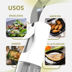 Conjunto de 2 Pulverizadores de Óleo para Cozinha de 300 ml com Funil e Suportes Antiderrapantes