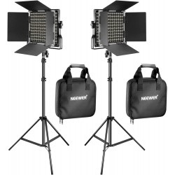 Kit de Iluminação de Vídeo 2 Pack BiColor 660 LED com Suporte, 3200-5600K, CRI 96
