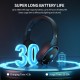 Auriculares Gaming Sem Fios Q6 com Microfone Removível - Bluetooth e 2,4 GHz, Preto