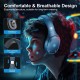 Auriculares Gaming Sem Fios Q6 com Microfone Removível - 2,4 GHz + Bluetooth + 3,5 mm, Azul