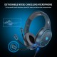 Auriculares Gaming Sem Fios Q6 com Microfone Removível - 2,4 GHz + Bluetooth + 3,5 mm, Azul