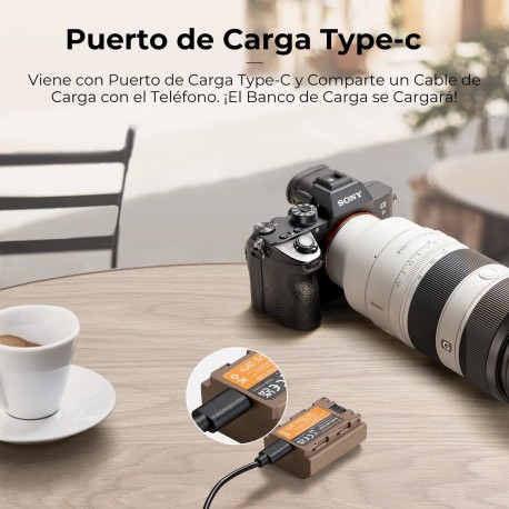 Bateria NP-FZ100 para Câmaras Sony A9 A7III A7RIII A7RIV A6600 ZV-E1 com Conexão Tipo C