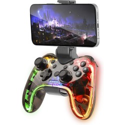 Mars Gaming MGP-BT Gamepad Bluetooth 5.0, RGB Neon, Giroscópio, Vibração Háptica, Compatibilidade Multiplataforma