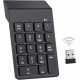 Teclado numérico sem fios Bluetooth Keypad 18 teclas com recetor mini USB 2.4 G teclado portátil para Data Entry para