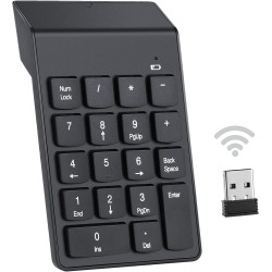 Teclado numérico sem fios Bluetooth Keypad 18 teclas com recetor mini USB 2.4 G teclado portátil para Data Entry para