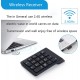 Teclado numérico sem fios Bluetooth Keypad 18 teclas com recetor mini USB 2.4 G teclado portátil para Data Entry para