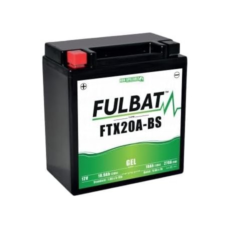 Bateria de Moto Gel FTX20A-BS/YTX20A-BS (12V, 18,9Ah, 270A) Pronta a Usar