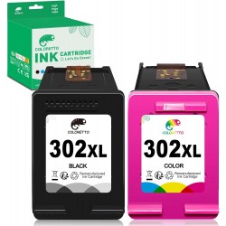 Cartucho de Tinta 302XL Preto e Tricolor Compatível para Impressoras HP OfficeJet, DeskJet e ENVY