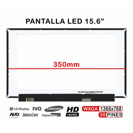 Ecrã LED 15.6 para Portátil NT156WHM-N44 V8.3, B156XTN08.1, NT156WHM-N49 - WXGA 1366x768, 30 Pinos