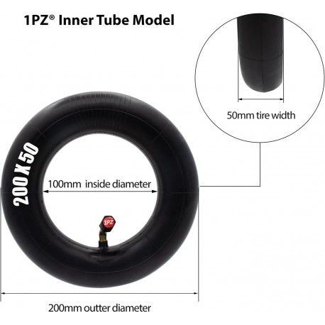 Pneu e Câmara de Ar 200x50 para Skate Elétrico Razor E200 E150 E100 Speedway Mini 4 Pro e Cadeira de Rodas