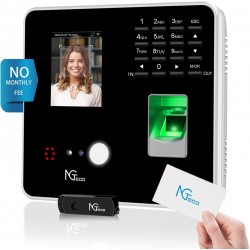 NGTeco MB2 Relógio de Fichar com Reconhecimento Facial, Impressão Digital e RFID - 200 Utilizadores