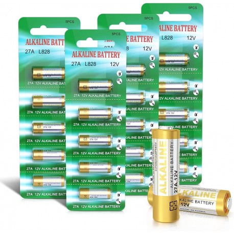 Pack de 20 Pilhas Alcalinas 12V 27A - LR27A para Controlo Remoto e Alarmes