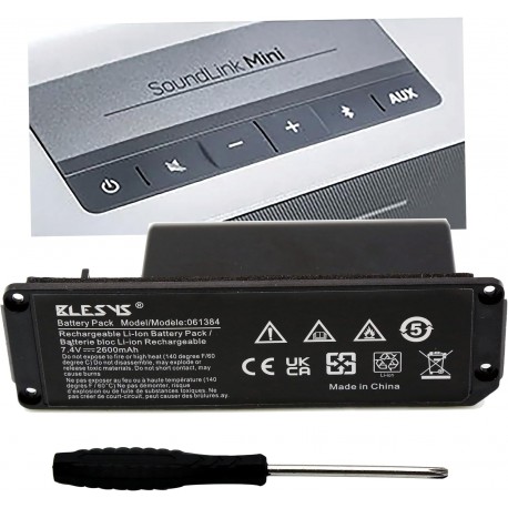 Bateria de Substituição 7,4V 2600mAh para Bose SoundLink Mini I - Modelos 061384, 061385, 061386, 063287