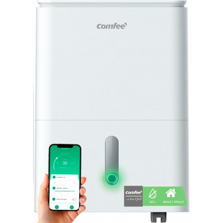 Desumidificador COMFEE WiFi 20L Easy Dry - Controlo por App, Silencioso, Área 40 m2