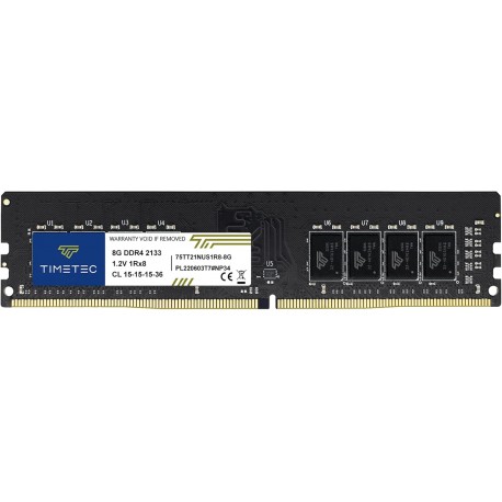 Memória RAM DDR4 8GB 2133MHz PC4-17000 UDIMM CL15 Não-ECC, 1.2V para Computador de Secretária