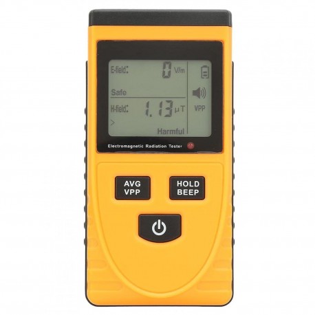 Detector de Radiação e Medidor EMF Digital com Ecrã LCD - Contador Geiger Portátil