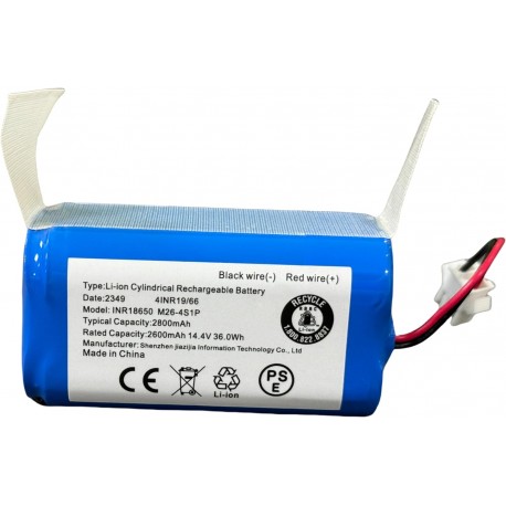 Bateria Li-ion 14.4V 36Wh 2600mAh para Aspirador Robótico - Compatível com Modelo 2349 INR18650 M26-4S1P