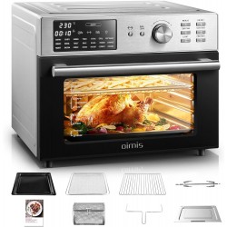 OIMIS Forno fritadeira de ar quente 30 L, fritadeira sem óleo XXL de 1800 W, multifunções sem óleo 21 programas, 30 a 230 °C,