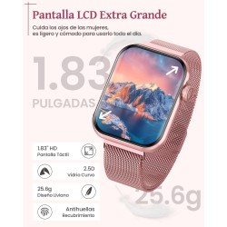 Relógio Inteligente para Mulher 1,83 Smartwatch com Chamadas e 3 Correias