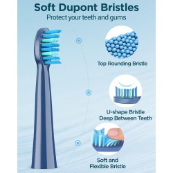 Escovas de dentes elétricas sónico para adultos com 8 cabeças - escova elétrica sónica para adultos e crianças, 5 modos, IPX7,