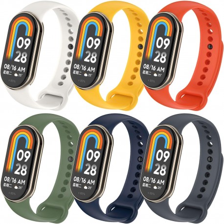 Conjunto de 6 pulseiras compatíveis com Xiaomi Mi Band 8 e Mi Band 9