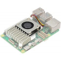 Cooler Ativo Raspberry Pi 5 - Dissipador de Alumínio e Ventilador Integrado