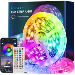 Tira LED RGB  - Controlo IR e APP - Sincronização Música - 16 Milhões Cores