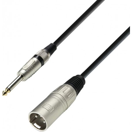 Cabo de Microfone XLR Macho para Jack 6,3 mm Mono - 1 Metro - Série 3-Star