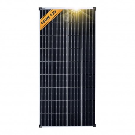 Painel Solar Monocristalino 180W 12V - Tecnologia PERC 9BB - Alta Eficiência