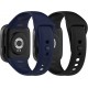 2 Pulseiras Desportivas Compatíveis com Xiaomi Redmi Watch 3 - Silicone Preto e Azul