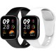 2 Pulseiras Desportivas Compatíveis com Xiaomi Redmi Watch 3 - Silicone Preto e Branco