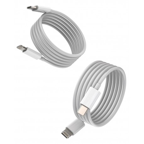 Cabo Lightning para USB-C 2M - Carregamento Rápido para iPhone iPad - Pack de 2