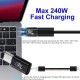 Adaptador USB C Macho para Fêmea - Carregamento 240W - 20Gbps - 4K a 60Hz - Extensor de 10mm