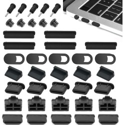 Kit 40 Tampas de Silicone para Conectores - Proteção Anti-Pó para USB, USB-C, RJ45, HDMI, SD e Outros