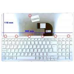 Teclado Branco para Portátil Sony VAIO SVE15 SVE17 Series - Com Moldura