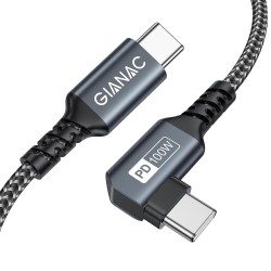 Cabo USB-C a USB-C de 90 Graus de 3M - Carregamento Rápido 100W PD