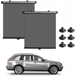 2 Peças de Guarda-sol Retrátil para Janela de Carro em Malha PU
