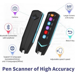 Lápis Scanner - Ecrã Táctil LCD, OCR, Tradutor Multilingue, Voz e Digitalização