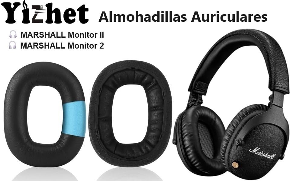 Almofadas auriculares Marshall Monitor 2 almofadas capacetes