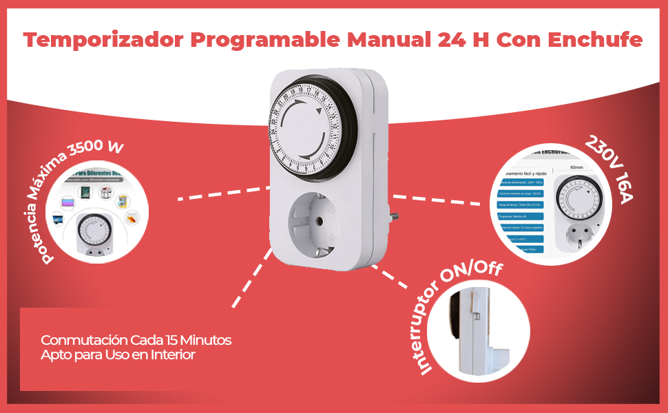 Temporizador programável manual 24 h